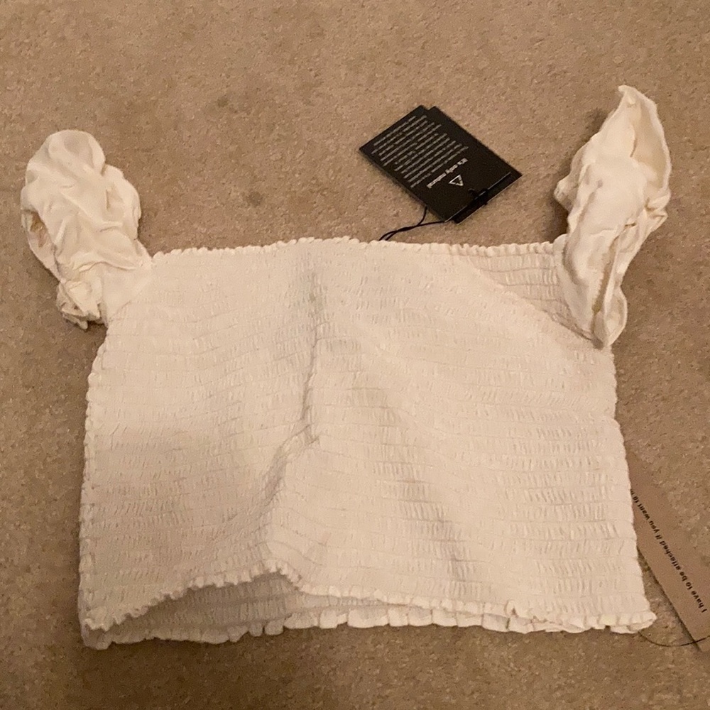Reformation white crop top NWTSZ S